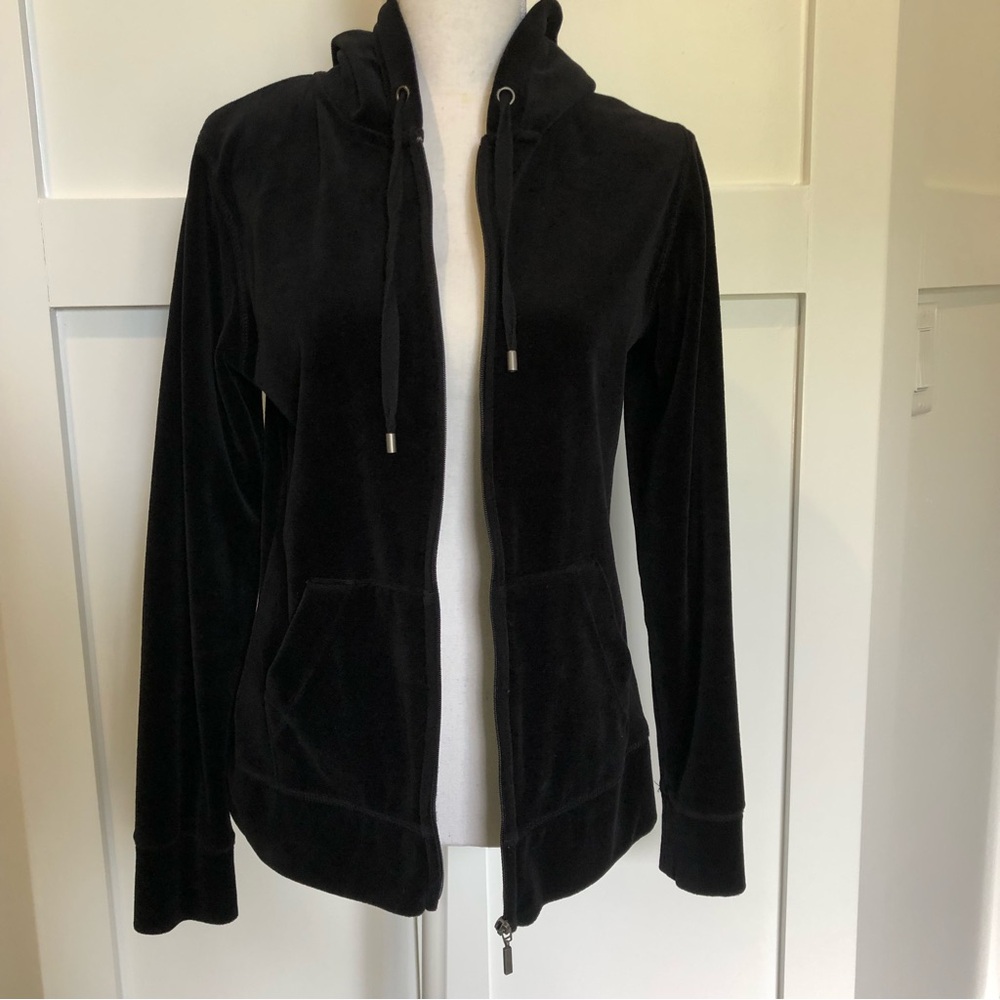 Black velour hoodie